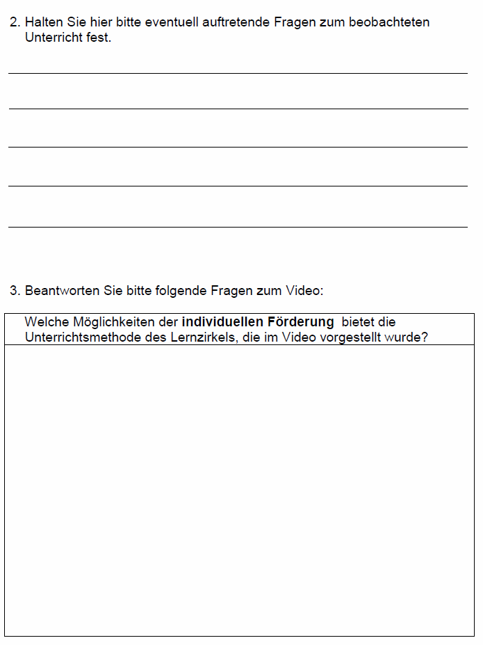 Arbeitsblatt Lernzirkel